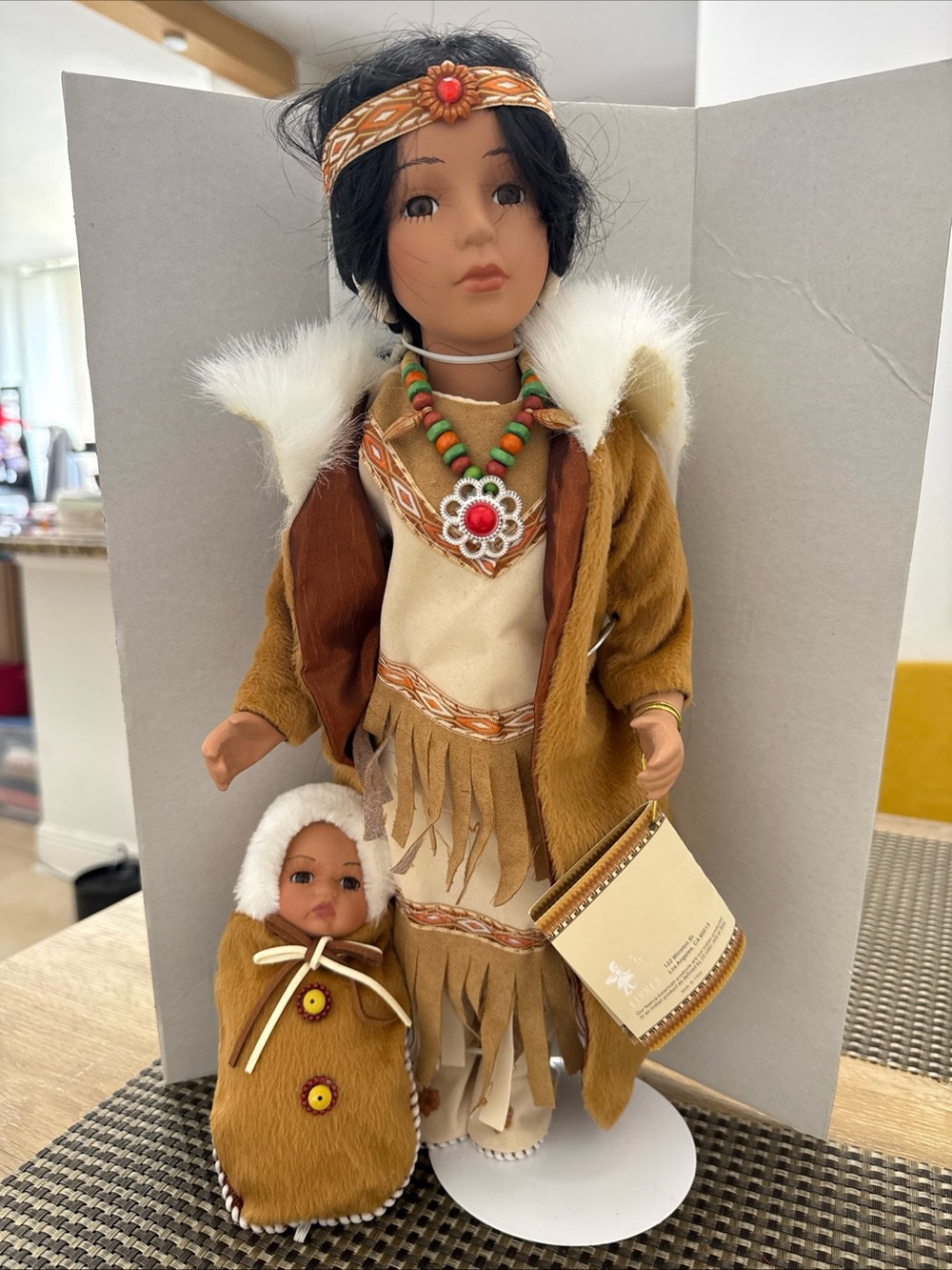 Brown and Cream Native-Inspired Doll Set - Kids Toys